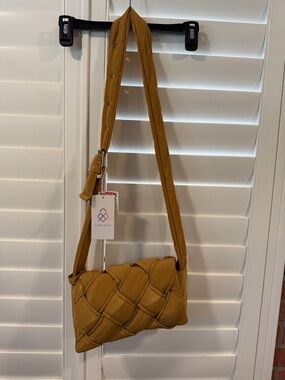 Street Level Quilted Mustard Crossbody Bag